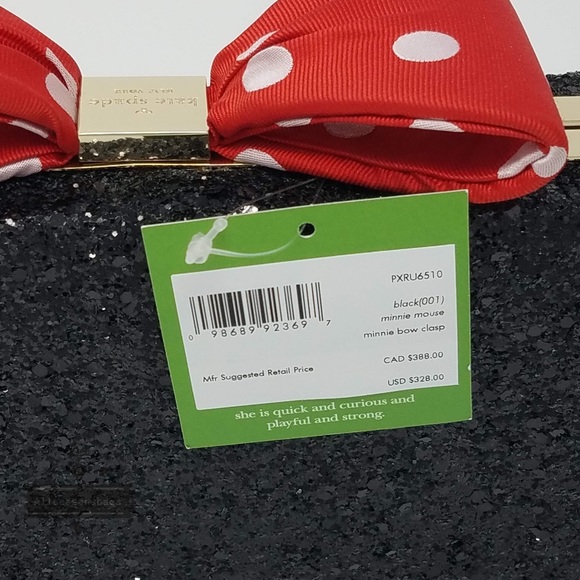 Kate spade Minnie Mouse bow clasp crossbody black - Picture 5 of 8